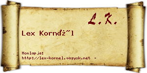 Lex Kornél névjegykártya