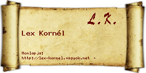 Lex Kornél névjegykártya