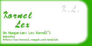 kornel lex business card